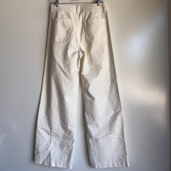 FAHERTY Stretch Cord Wide Leg Pants Size 30 Egret Corduroy High Rise - Picture 7 of 15